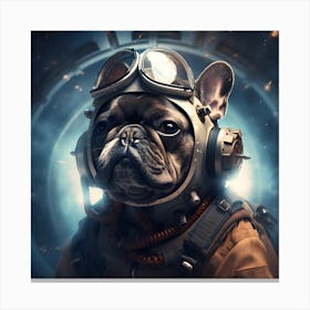 Frenchie In Space Art By Csaba Fikker 016 Canvas Print