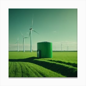 Wind Turbines In The Field Canvas Print