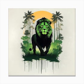 Lion In The Jungle Canvas Print