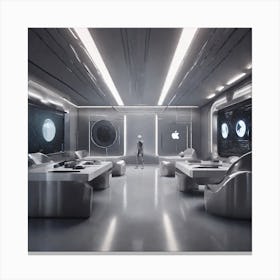 Create A Cinematic, Futuristic Appledesigned Mood With A Focus On Sleek Lines, Metallic Accents, And A Hint Of Mystery 9 Canvas Print