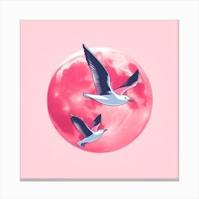 Pink Seagulls Canvas Print
