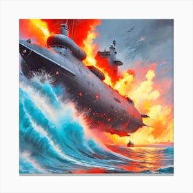 Submarine In The Ocean 2 Canvas Print