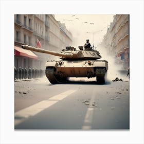 Anti Terrorism Day With Tank No Terrorism Placard (1) Canvas Print