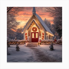 Christmas Church Canvas Print