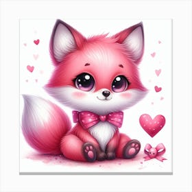 Fox Valentine's day 2 Canvas Print