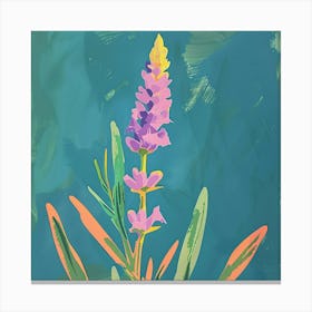 Lavender 2 Square Flower Illustration Canvas Print