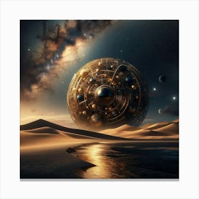 Spaceship In The Desert Canvas Print