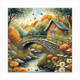 Autumn Bridge Canvas Print