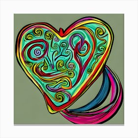 Coloring heart  Canvas Print