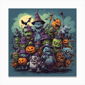 Halloween Monsters Canvas Print