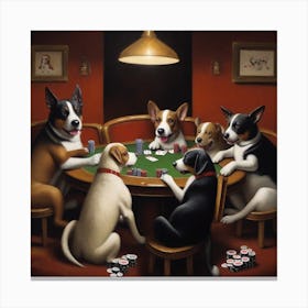 Dogs Playing Poker Canvas Print