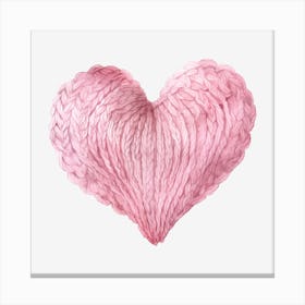 Pink Heart Watercolor Canvas Print