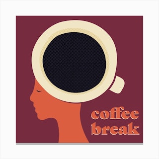 Coffee Break Square Canvas Print