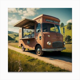 Food Truck On The Road Canvas Print