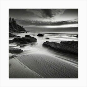 Black And White Seascape 41 Canvas Print