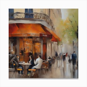 Paris Cafe.City of Paris. Cafes. Passersby, sidewalks. 2 Canvas Print