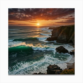 Sunset On The Coast 3 Canvas Print