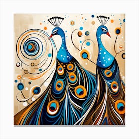 Peacocks 3 Canvas Print