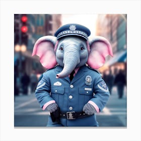 Police Elephant Canvas Print