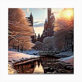 Winter In New York City 3 Canvas Print