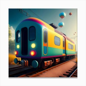 Train On The Tracks Canvas Print