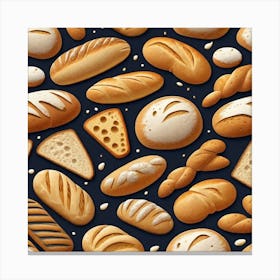 Bread Seamless Pattern 3 Canvas Print