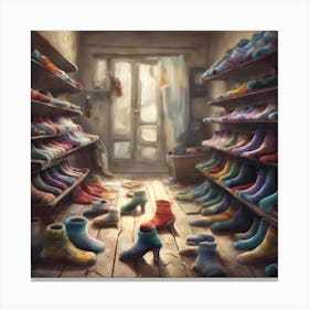 Room Full Of Shoes Canvas Print