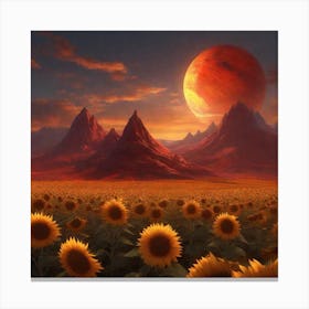 Sunflower sunset Canvas Print