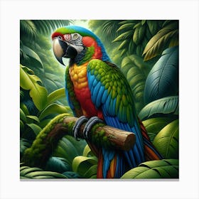 Macaw On Abranch AI Canvas Print