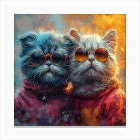 Two Cats In Sunglasses Canvas Print