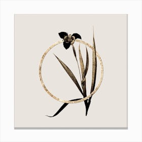 Gold Ring Tiger Flower Glitter Botanical Illustration n.0019 Canvas Print