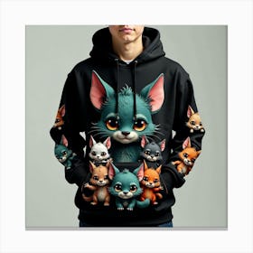 Cat Hoodie Canvas Print