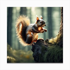 Squirrel In The Forest 200 Canvas Print