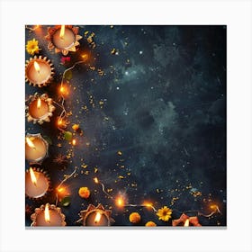 Diwali Themed Banner Texture With Ample Copy Space Canvas Print