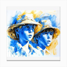 Boys In Blue Canvas Print