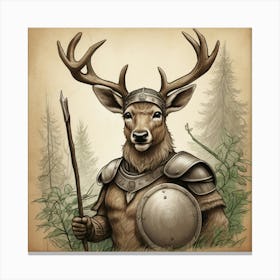 Deer In Armor 4 Canvas Print