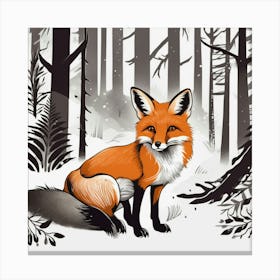 Fox In The Woods 1 Canvas Print