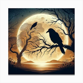 Raven Moon Canvas Print