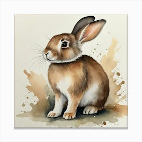 Rabbit Watercolor Painting 3 Canvas Print