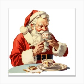 Santa Claus Drinking Tea 1 Canvas Print