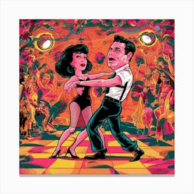 Pulp Fiction Dance Set 2 Pink Art Print 1 Canvas Print