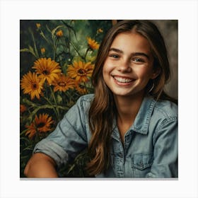 Default Canvas Painting A Girl With A Genuine Smile 2 Toile