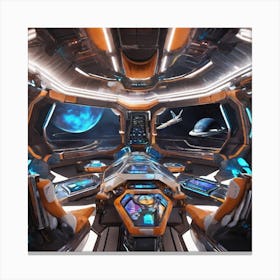 Futuristic Spaceship Interior Canvas Print