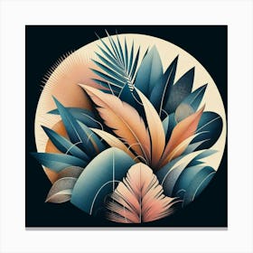 Aesthetic style, Abstraction with tropical leaf 8 Canvas Print