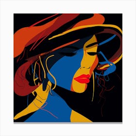 Woman In Hat Canvas Print