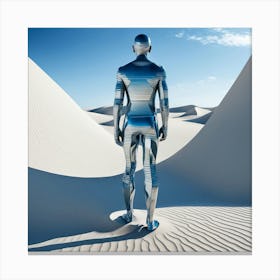 Futuristic Man In The Desert 14 Canvas Print