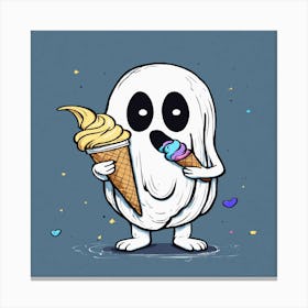 Ghost Eating Ice Cream Canvas Print