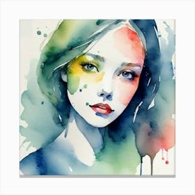 Watercolor Of A Woman 6 Canvas Print