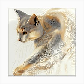 Cat With Waves Canvas Print