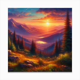 Sunset In The Mountains 38 Canvas Print